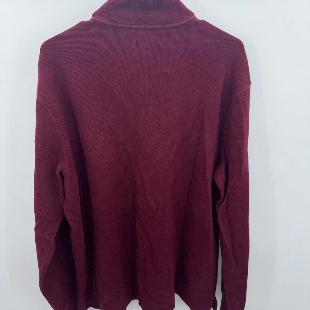 Vintage Polo Ralph Lauren 1/4 Zip Pullover Sweater Maroon With Brown Pony Large